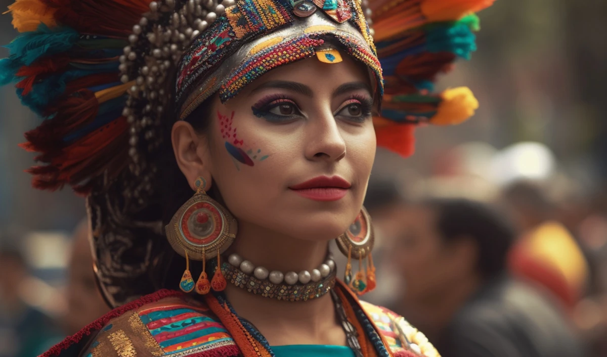 Woman in traditional red Indian attire captured during travel photography