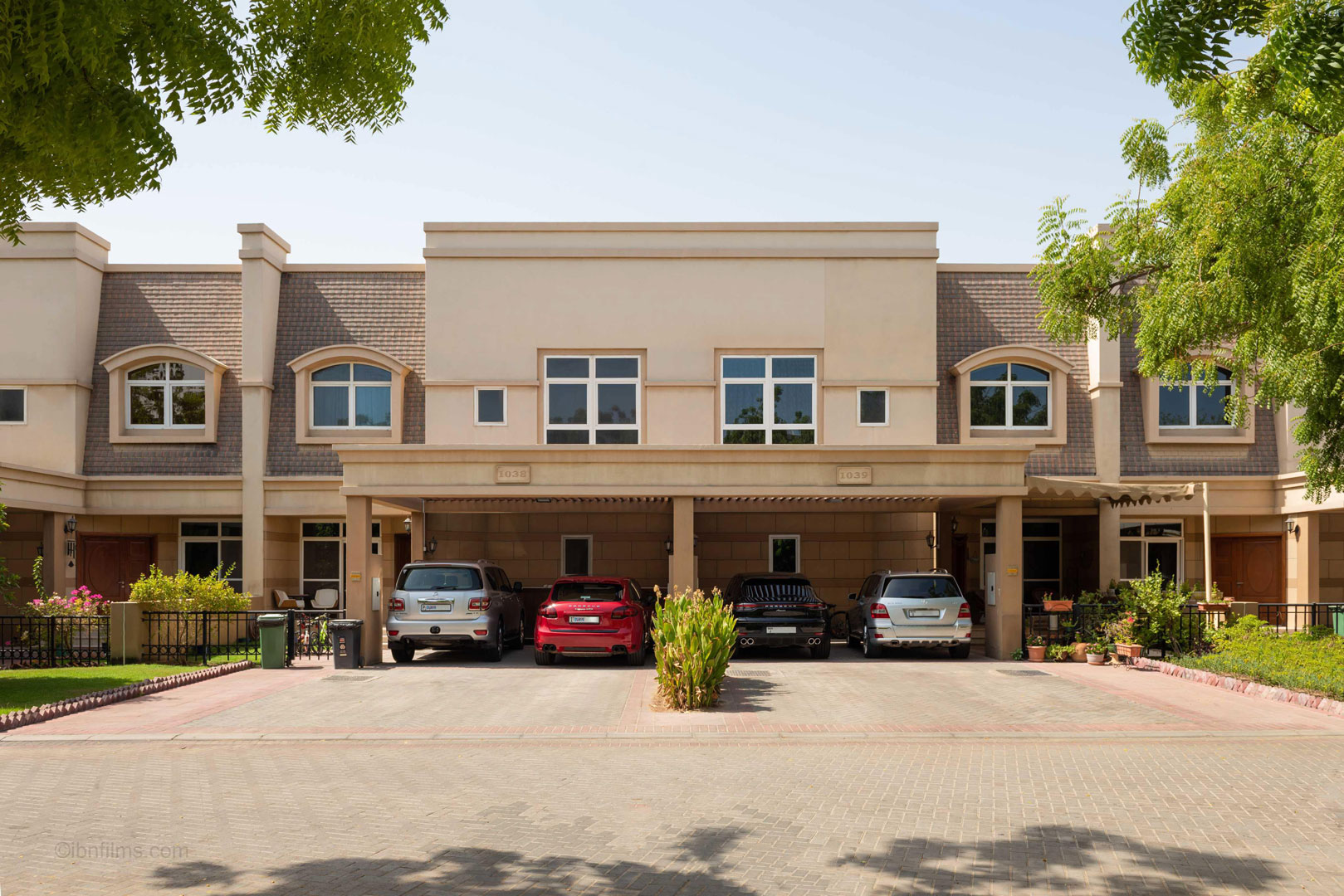 Modern office building exterior in Dubai, captured with professional architectural photography by IBN Films.