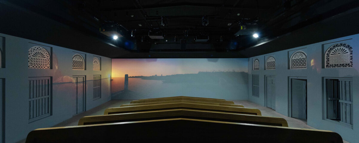 Modern auditorium interior in Dubai with contemporary architectural design, photographed by IBN Films