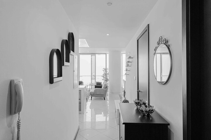 Modern corridor interior in a Dubai residence, architectural interior photography by IBN Films