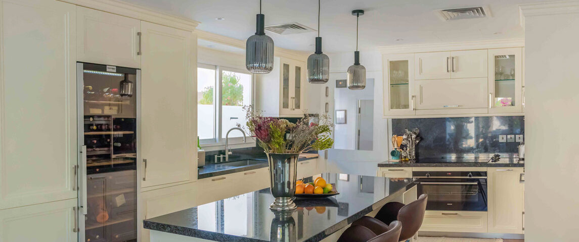 Modern dining area interior in a Dubai residence, architectural interior photography by IBN Films