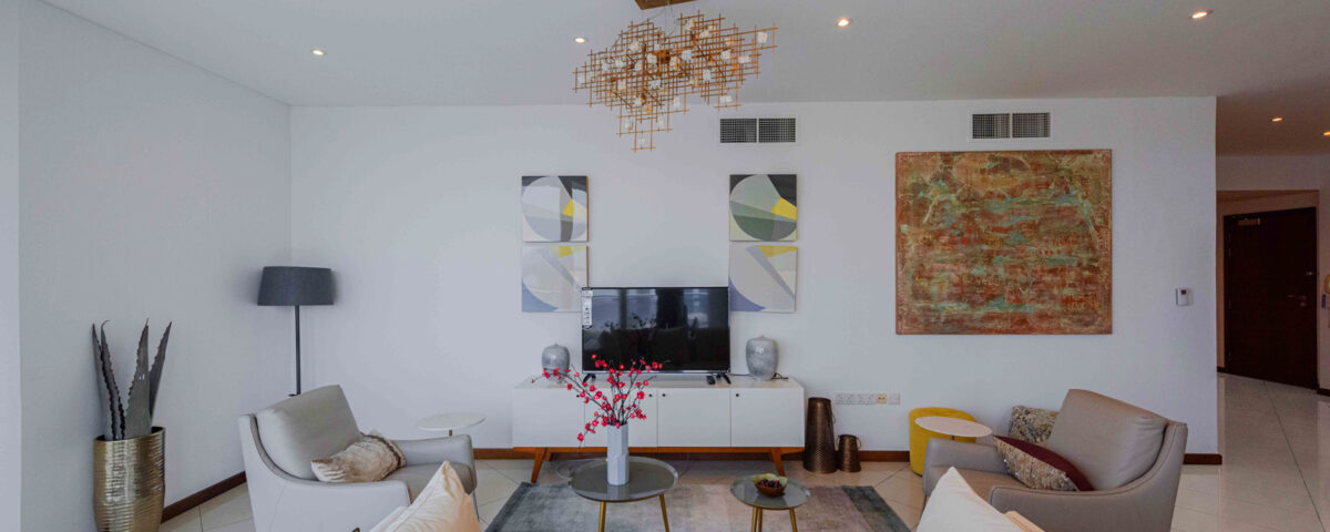 Modern drawing room interior in a Dubai residence, architectural interior photography by IBN Films