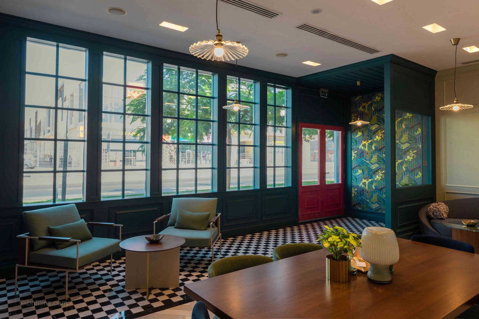 Modern drawing room interior in a Dubai residence, architectural interior photography by IBN Films