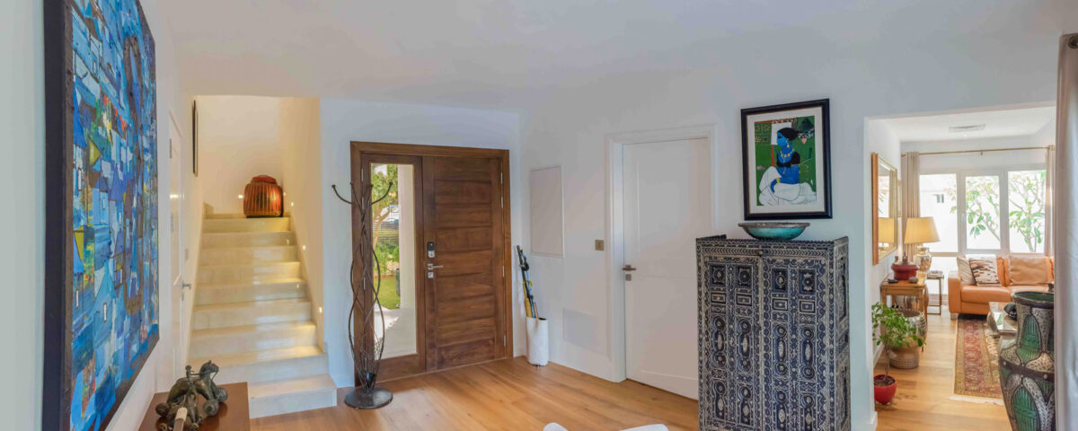 Modern indoor corridor in a Dubai residence, architectural interior photography by IBN Films