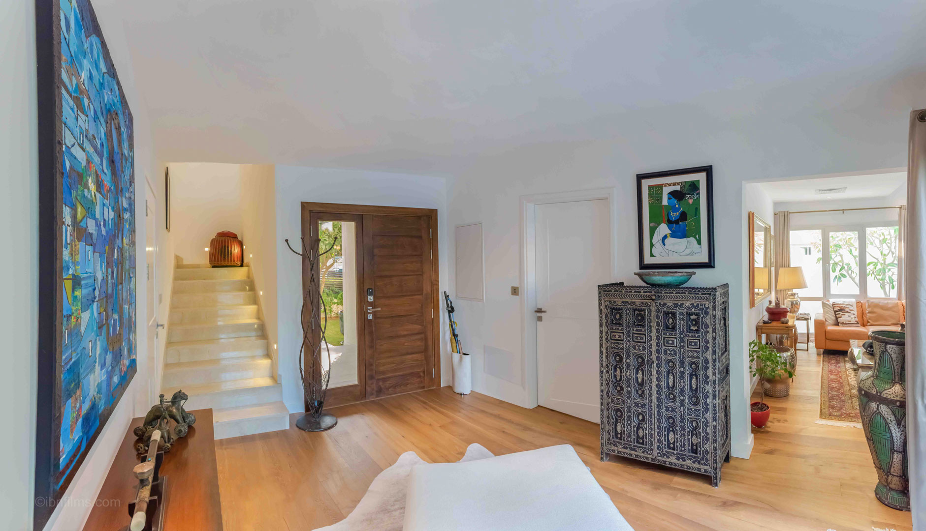 Modern indoor corridor in a Dubai residence, architectural interior photography by IBN Films