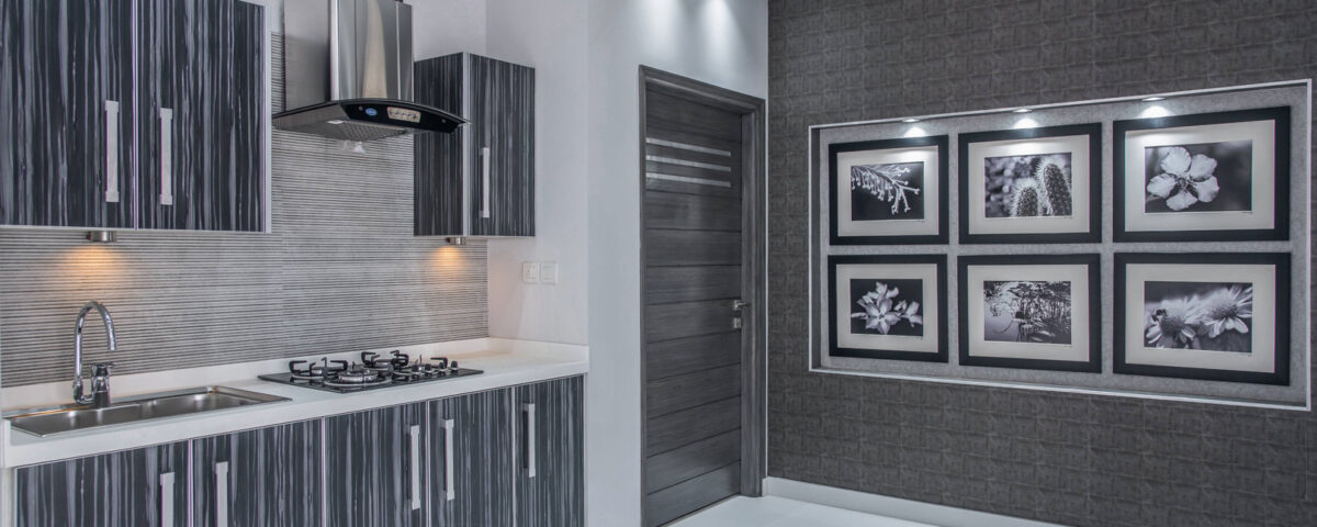 Modern kitchen interior in a contemporary Dubai residence, architectural interior photography by IBN Films