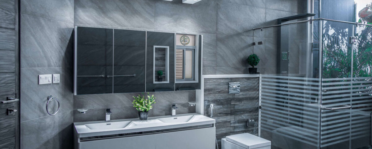 Modern bathroom interior in Dubai with contemporary design, photographed by IBN Films.