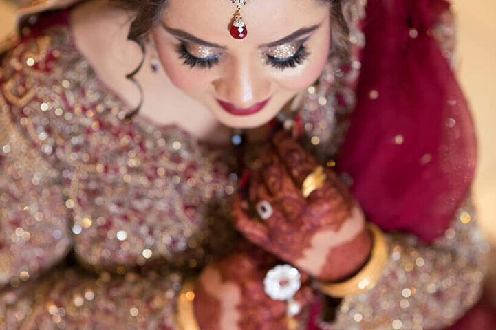 Close-up bridal portrait photography in Dubai captured by Ibn Films