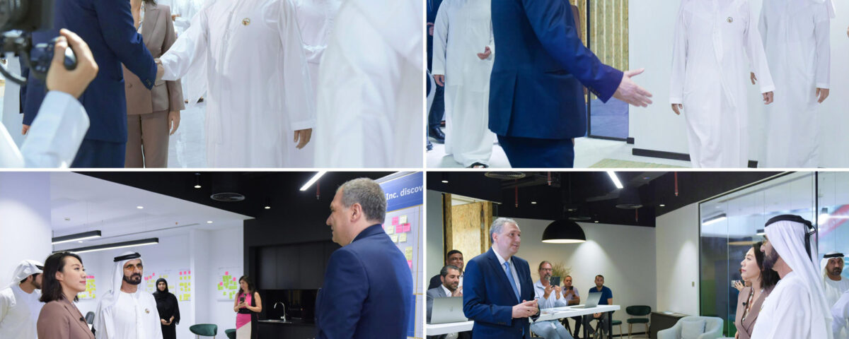 Corporate event photography capturing a leadership visit during a professional business event in Dubai.