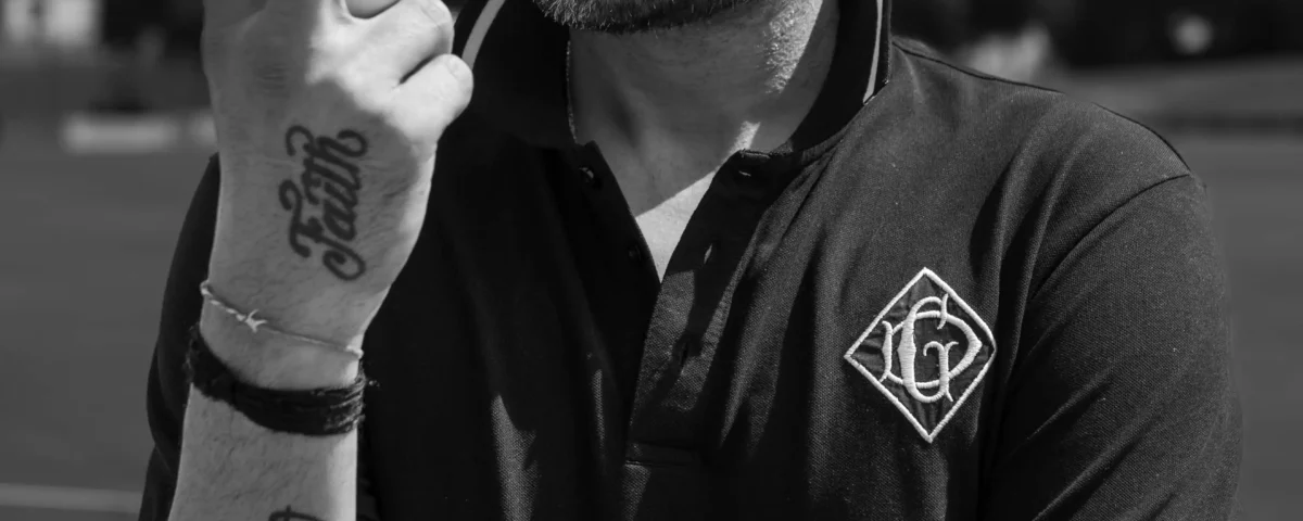 Black and white portrait of a cricketer captured in Dubai, UAE, photographed by IBN Films