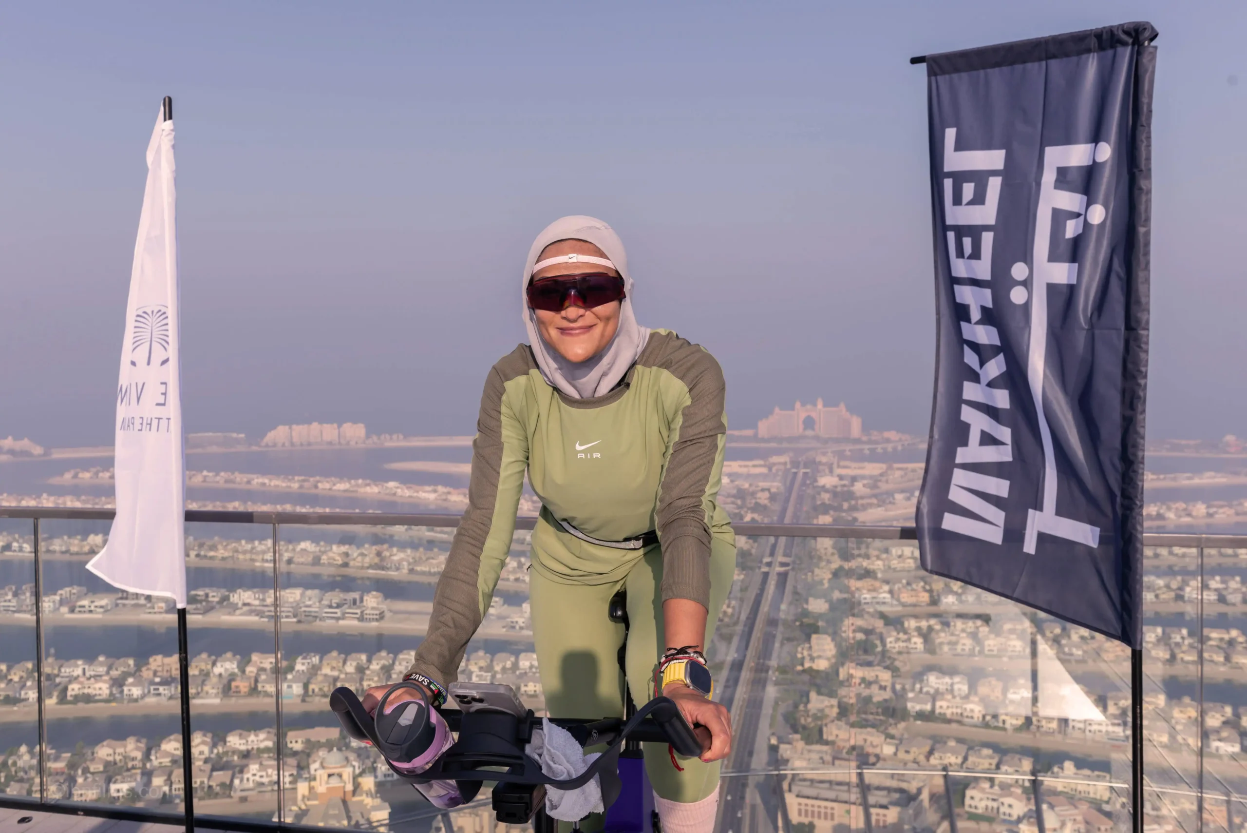 Cycling athlete portrait captured during a professional photoshoot in Dubai, UAE, photographed by IBN Films