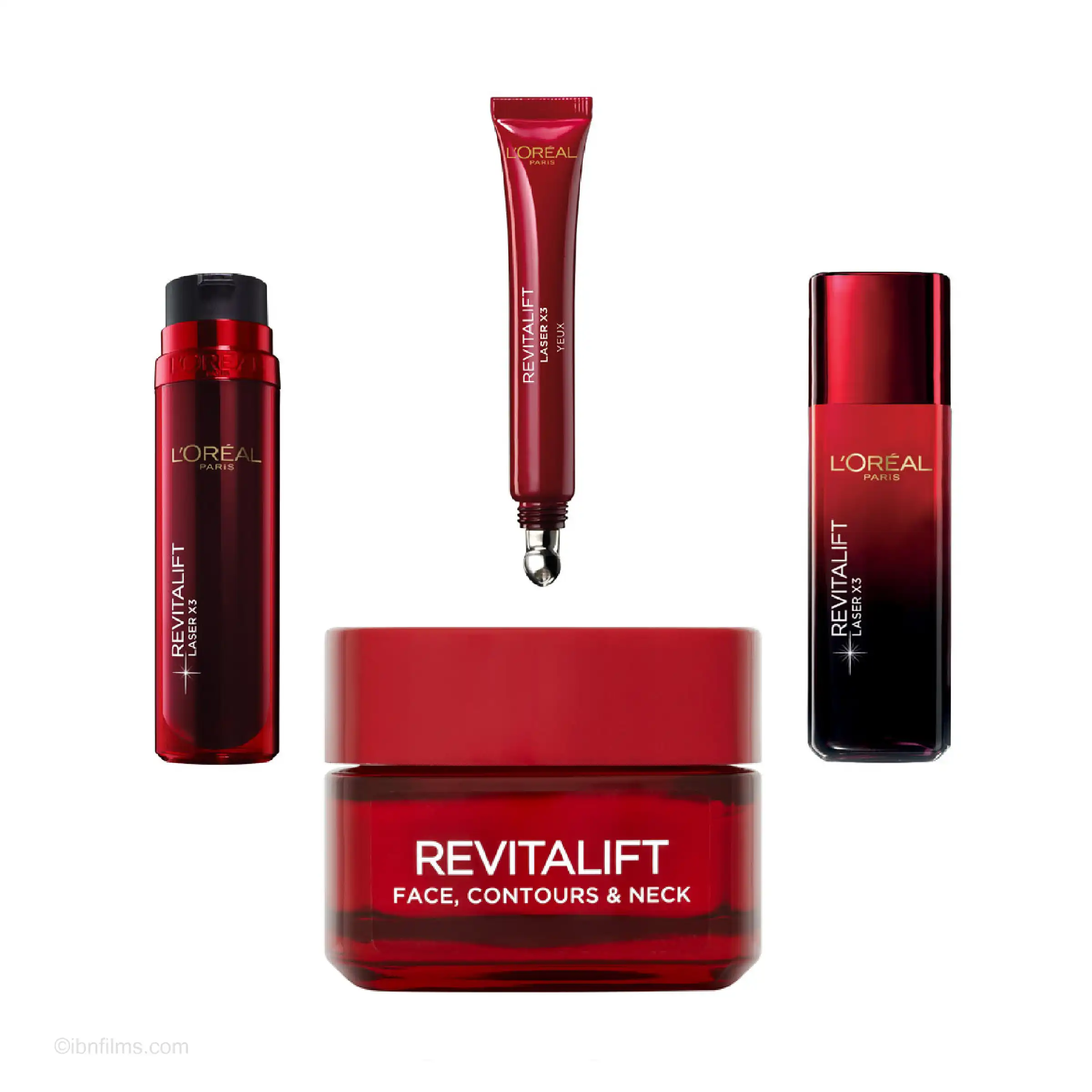 L'Oreal Revitalift Laser skincare set product photography by IBNFilms