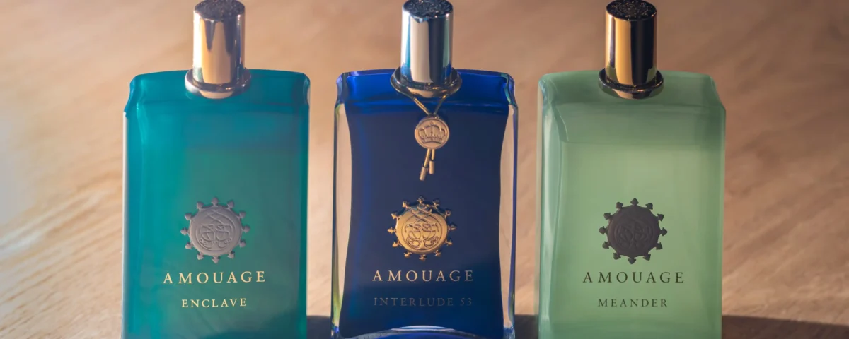 Luxury blue perfume bottles professional product photography by IBNFilms