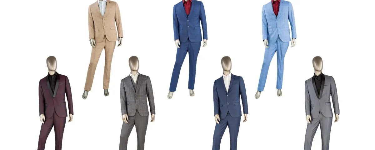 A professional photograph of a well-curated men's retail clothing collection display in a modern store environment by IBN FILMS.