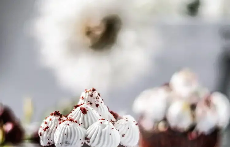 Close-up of red velvet cupcake with cream topping styled for food photography in Dubai, captured by IBN Films.
